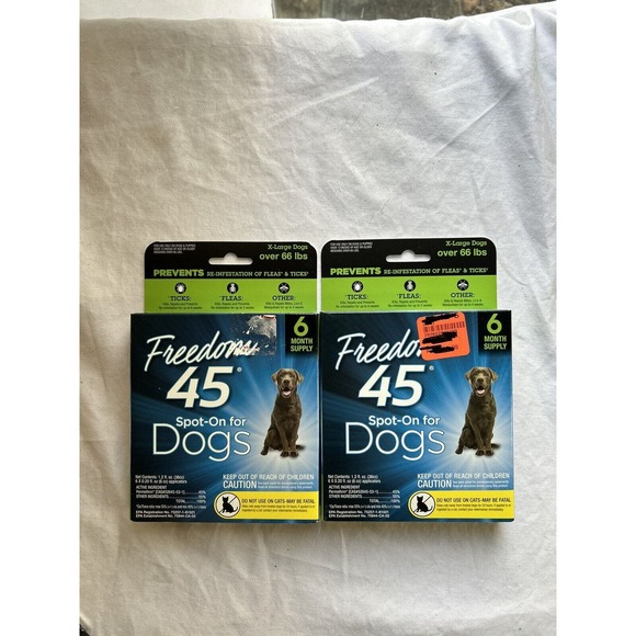 (2 Packages) Freedom 45 Spot On For XL Dogs Over 66 Lbs Topical 6 Month Supply - Picture 3 of 3